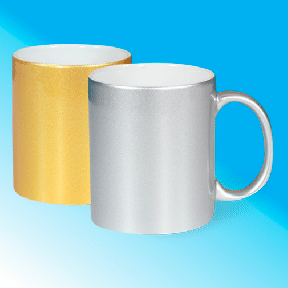 Taza 11oz. Dorada y plateada